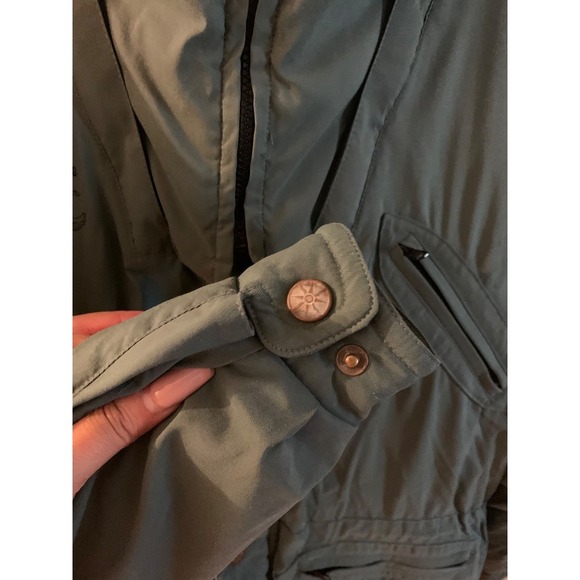 vintage men snow goose down filled parka coat size m in khaki green - Picture 5 of 16